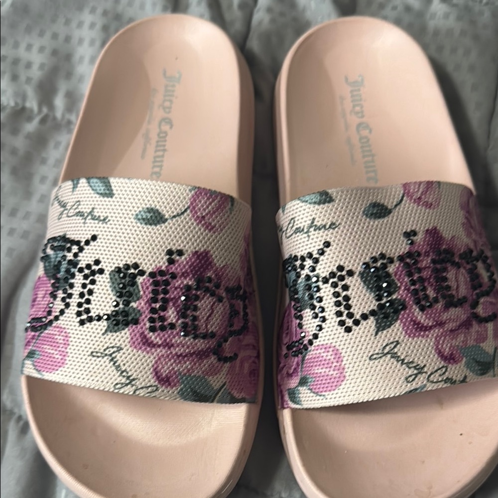Juicy Couture Pink Floral Slides